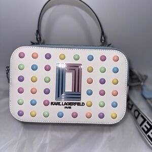 Karl Lagerfeld White Bag with Multicolor Accents